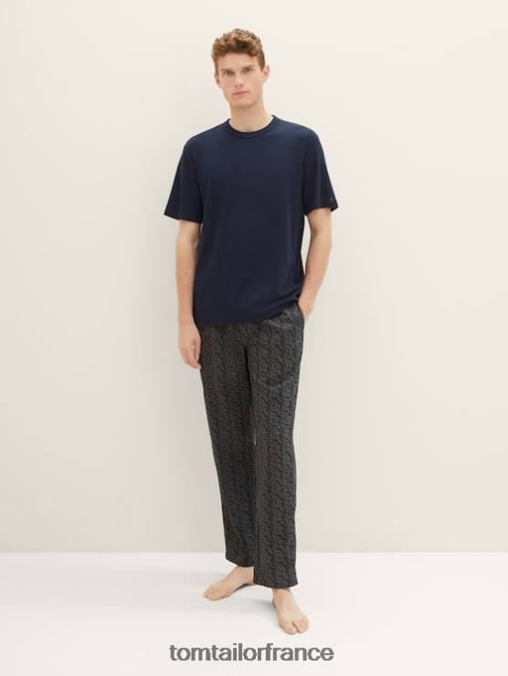 TOM TAILOR Hommes bas de pyjama a motif bleu fonce 5WE23118 vetements 5WE23118 TOM TAILOR France pieces exclusives TOM TAILOR marque redefinit les silhouettes classiques